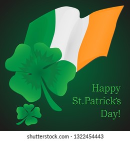 Irish flag and clover vector illustration