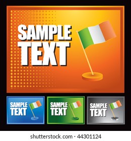 banderas irish coloreadas de media tonalidad