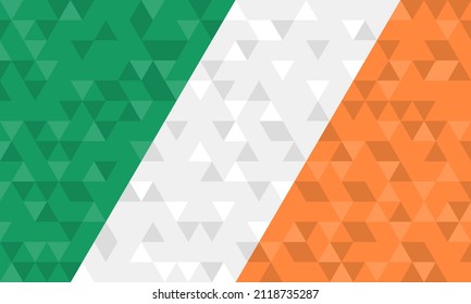 irish flag colors abstract geometric vector background
