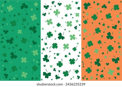 irish flag design with clovers
