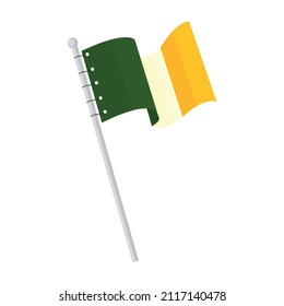 irish flag design on mast