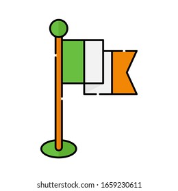 irish flag flat icon vector illustration. irish icon design isolated on white background. St. Patricks Day vector illustration. St. Patrick's Day vector icon trendy flat symbol for website, sign, UI.