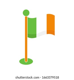 irish flag flat icon vector illustration. irish icon design isolated on white background. St. Patricks Day vector illustration. St. Patrick's Day vector icon trendy flat symbol for website, sign, UI.