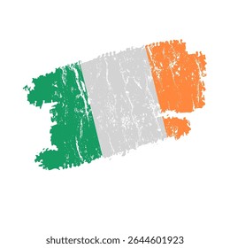 Irish flag with grunge effect, vintage Irish flag - vector illustration