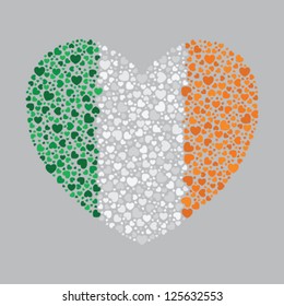 Irish flag in heart shape