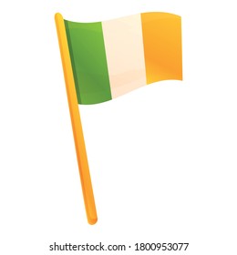 Irish flag icon. Cartoon of irish flag vector icon for web design isolated on white background