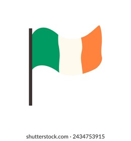 Irish flag, isolated flat vector element