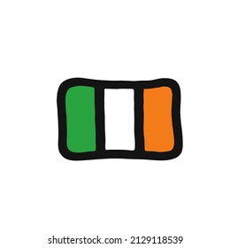 Irish flag logo icon sign. Doodle design