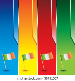 Irish flag on vertical banners