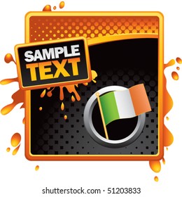 irish flag orange and black halftone ad