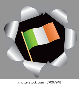 Irish flag in paper hole