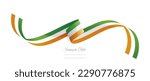 Irish flag ribbon vector illustration. Ireland flag ribbon on abstract isolated on white color background