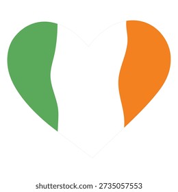 Irish flag in the shape of a heart