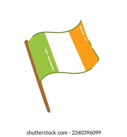 Irish Flag St. Patrick's Day Vector illustration flat style
