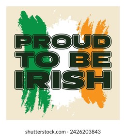 Irish flag with typography. Vector background.