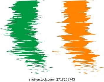 Ilustración artística del trazo del cepillo del Vector de la bandera irlandesa