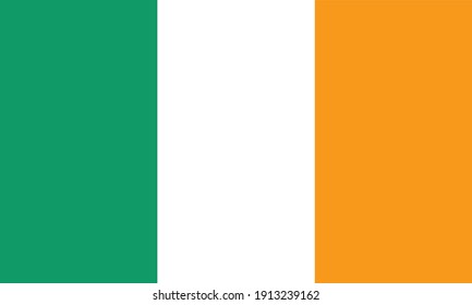 Irish Flag, Vektorgrafik einzeln auf transparentem Hintergrund. Es ist auch in Irland als die bratach na Éireann oder Tricolor bekannt.