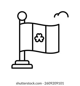 Irish Flag vector outline icon. EPS 10 file