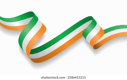 Irish flag wavy abstract background. Vector illustration.