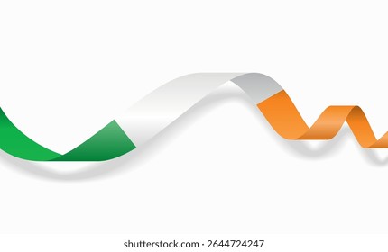 Irish flag wavy abstract background layout. Vector illustration.