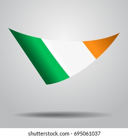 Irish flag wavy abstract background. Vector illustration.