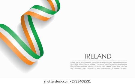 Irische Fahne welliges Band, symbolisiert Nationalstolz, ideal für patriotische oder kulturelle Design-Themen. Vektorgrafik.
