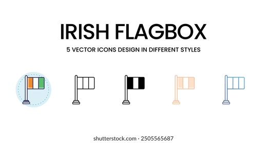 Irish FlagBOX icons set vector illustration. vector stock