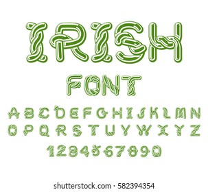 Irish Font. National Celtic Alphabet. Traditional Ireland Ornament Letter
