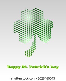  Irish four leaf lucky clovers background for Happy St. Patrick s Day.