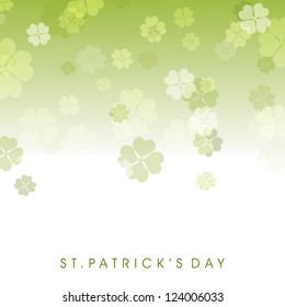 Irish four leaf lucky clovers background for Happy St. Patrick's Day. EPS 10.