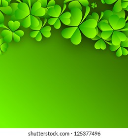 irisches vierblättriges, silbernes Kleeblatt, Hintergrund für den Happy St. Patrick's Day. EPS10.