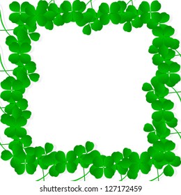 Irish four leaf lucky clovers happy St. Patrick's day background vector