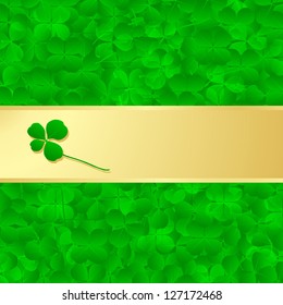 Irish four leaf lucky clovers happy St. Patrick's day background vector