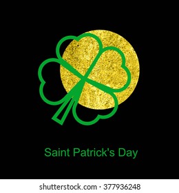 Irish four leaf lucky clovers background for Happy St. Patrick s Day. EPS 10.