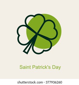 Irish four leaf lucky clovers background for Happy St. Patrick s Day. EPS 10.