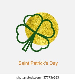 Irish four leaf lucky clovers background for Happy St. Patrick s Day. EPS 10.