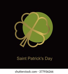 Irish four leaf lucky clovers background for Happy St. Patrick s Day. EPS 10.
