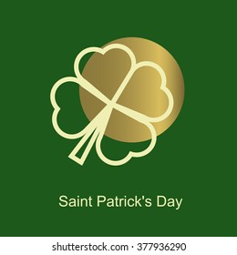 Irish four leaf lucky clovers background for Happy St. Patrick s Day. EPS 10.