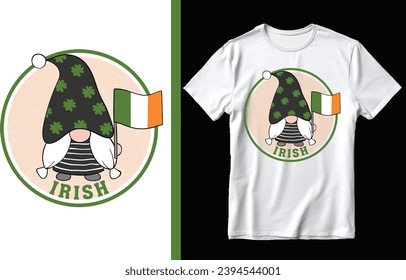 Irish gnome t shirt design, st.patrick's day t shirt design.