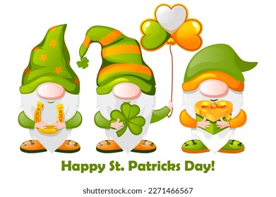 gnomos irlandeses. Ilustración del vector Feliz Día de St Patrones