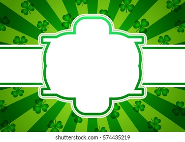 Irish green background with shamrock leaves