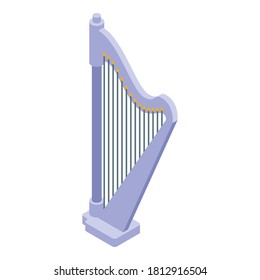 Irish harp icon. Isometric of irish harp vector icon for web design isolated on white background