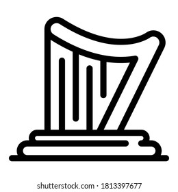Irish harp icon. Outline irish harp vector icon for web design isolated on white background