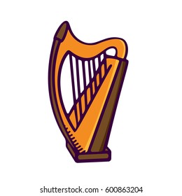 Irish harp on white background. Vector image for your business and design