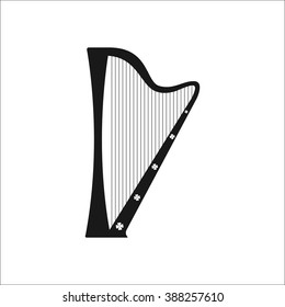 Irish harp symbol icon on white background