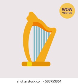 Irish harp vector icon