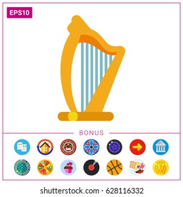 Irish harp vector icon