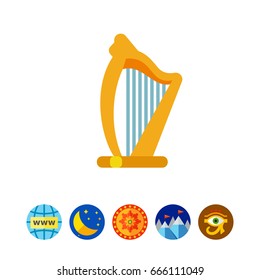 Irish harp vector icon
