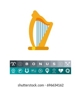 Irish harp vector icon
