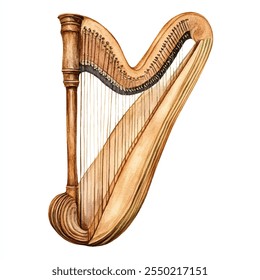 Irlandês Harp aquarela clipart ilustração